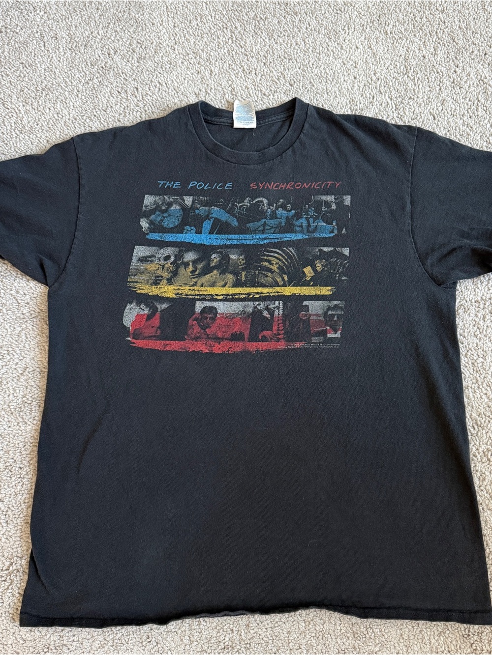 The Police Synchronicity T-Shirt 2020 Delta Pro Weight Black Band Tee Large